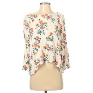 Pink Republic - Flowy Floral Scoopneck Blouse Top - Oversized XS / Small